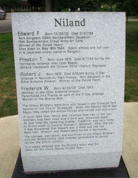 TONAWANDA ALL HEROES MEMORIAL NILAND STONE