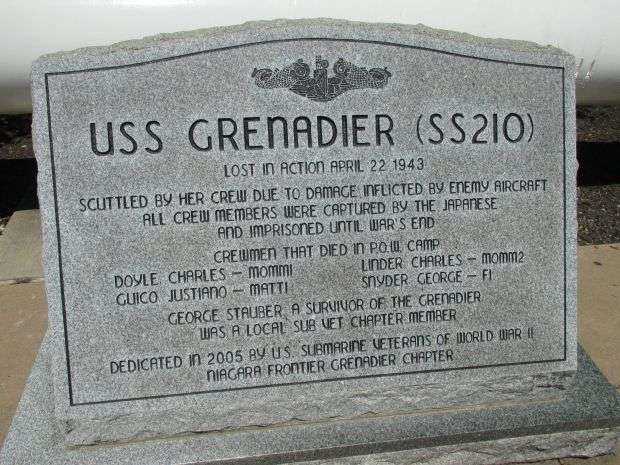 USS GRENADIER WAR MEMORIAL DEDICATION STONE