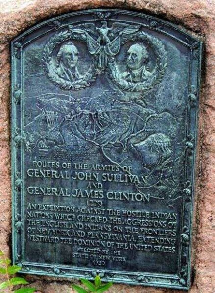 HORSEHEADS ROUTES OF THE ARMIES OF GENERAL JOHN SULLIVAN AND GENERAL JAMES CLINTON MEMORIAL PLAQUE