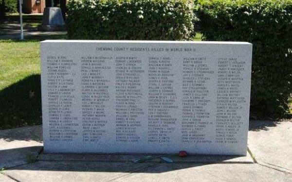 CHEMUNG COUNTY WORLD WAR II MEMORIAL RIGHT STONE
