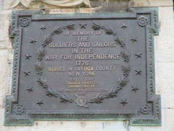 CAYUGA COUNTY REVOLUTIONARY WAR MEMORIAL PLAQUE