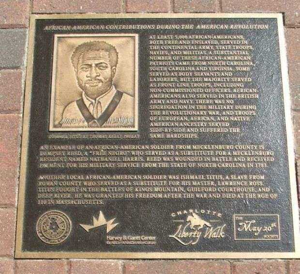 AFRICAN-AMERICAN CONTRIBUTIONS DURING THE AMERICAN REVOLUTION MEMORIAL PLAQUE