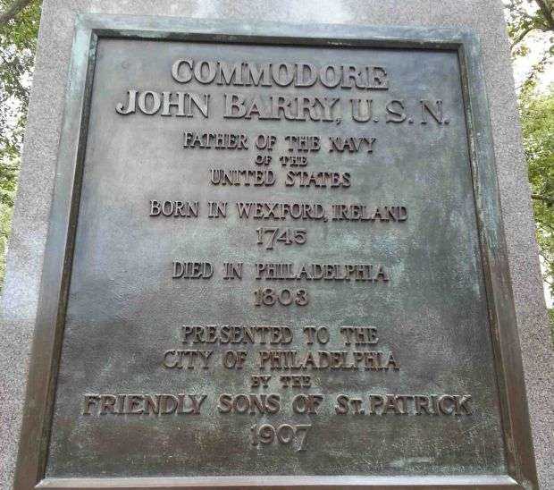 COMMODORE JOHN BARRY, U.S.N, MEMORIAL PLAQUE