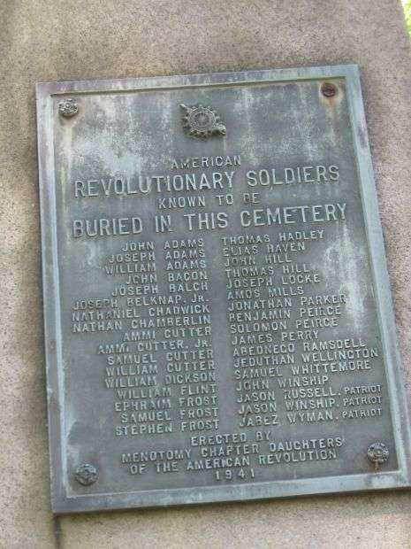 OLD BURYING GROUND CONTINENTAL SOLDIERS MEMORIAL PLAQUE