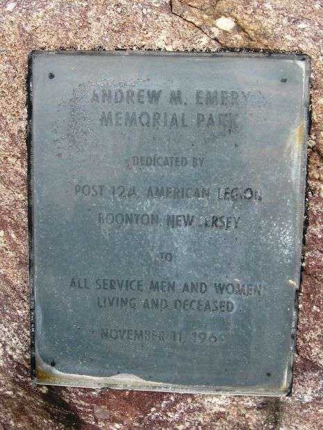 ANDREW M. EMERY MEMORIAL PARK PLAQUE
