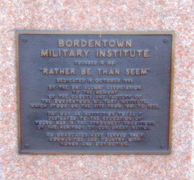BORDENTOWN MILITARY INSTITUTE MEMORIAL PLAQUE