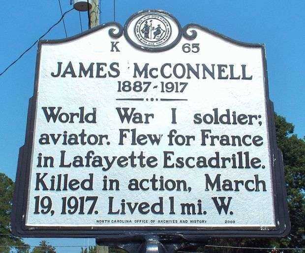 JAMES MCCONNELL WAR MEMORIAL MARKER