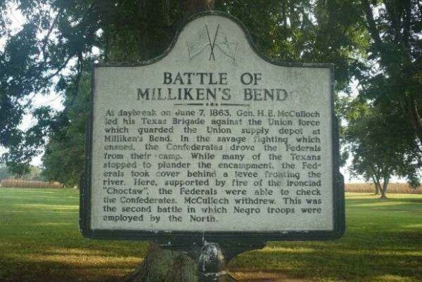 BATTLE OF MILLIKENS BEND WAR MEMORIAL MARKER