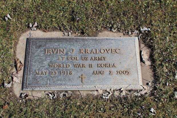 IRVIN J KRALOVEC MEMORIAL CEMETERY STONE