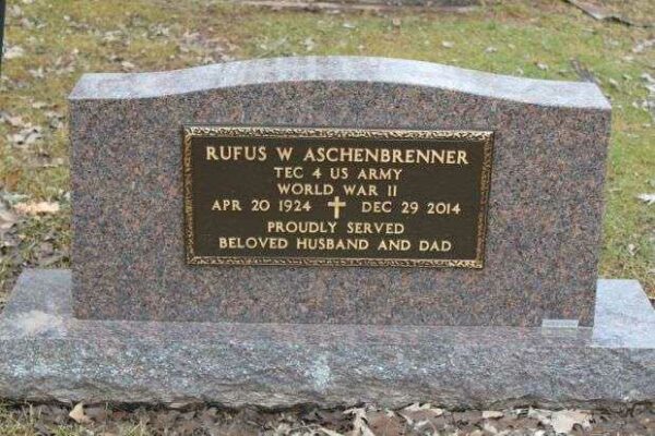 RUFUS W ASCHENBRENNER MEMORIAL CEMETERY STONE