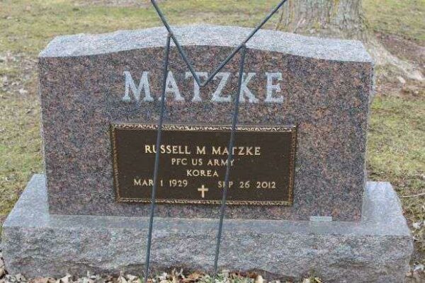 RUSSELL M MATZKE MEMORIAL CEMETERY STONE