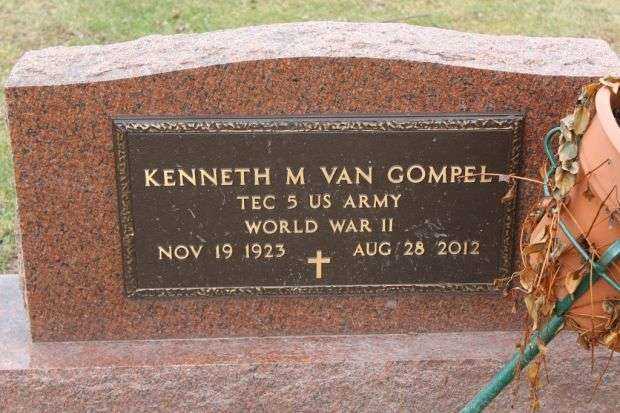 KENNETH M VAN GOMPEL MEMORIAL CEMETERY STONE