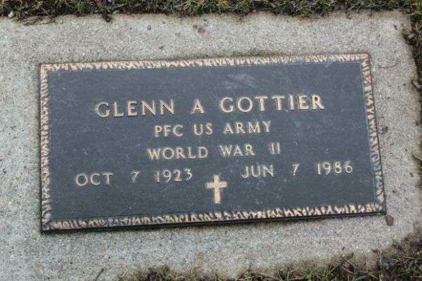 GLENN A GOTTIER MEMORIAL CEMETERY STONE