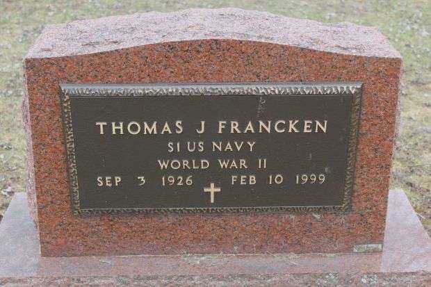 THOMAS J FRANCKEN MEMORIAL CEMETERY STONE