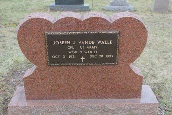 JOSEPH J VANDE WALLE MEMORIAL CEMETERY STONE