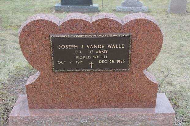 JOSEPH J VANDE WALLE MEMORIAL CEMETERY STONE