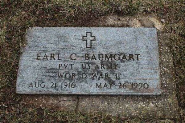 EARL C BAUMGART MEMORIAL CEMETERY STONE