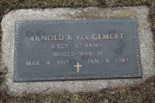 ARNOLD R VAN GEMERT MEMORIAL CEMETERY STONE