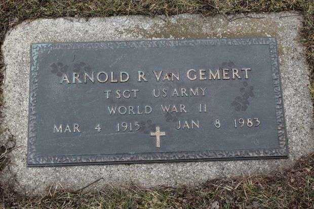 ARNOLD R VAN GEMERT MEMORIAL CEMETERY STONE