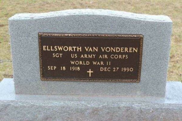 ELLSWORTH VAN VONDEREN MEMORIAL CEMETERY STONE
