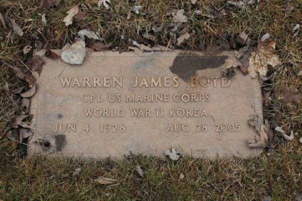 WARREN JAMES BOYD MEMORIAL CEMETERY STONE