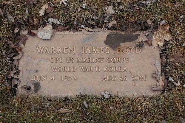 WARREN JAMES BOYD MEMORIAL CEMETERY STONE