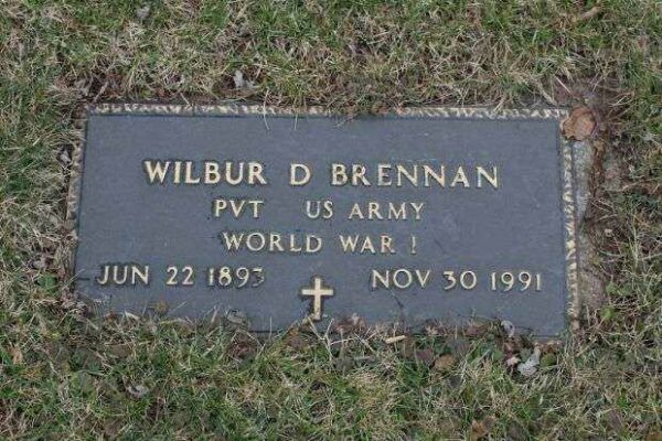WILBUR D BRENNAN MEMORIAL CEMETERY STONE