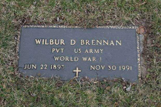 WILBUR D BRENNAN MEMORIAL CEMETERY STONE