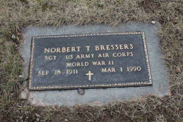 NORBERT T BRESSERS MEMORIAL CEMETERY STONE
