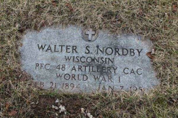 WALTER S. NORDBY MEMORIAL CEMETERY STONE