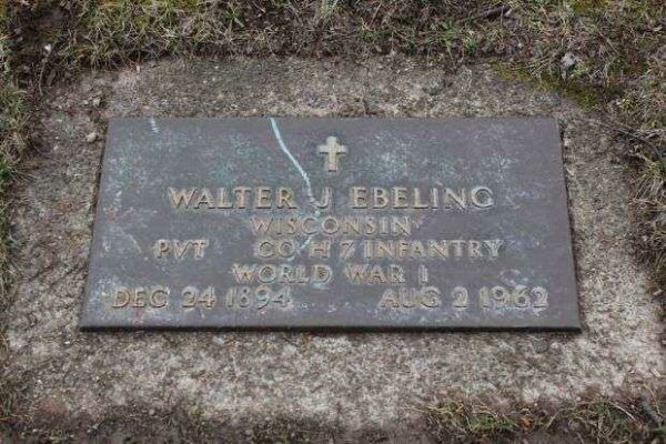 WALTER J EBELING MEMORIAL CEMETERY STONE