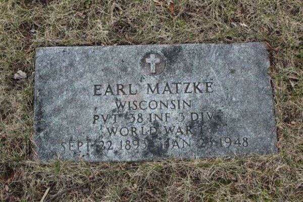 EARL MATZKE MEMORIAL CEMETERY STONE