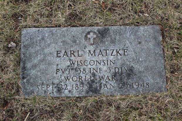 EARL MATZKE MEMORIAL CEMETERY STONE