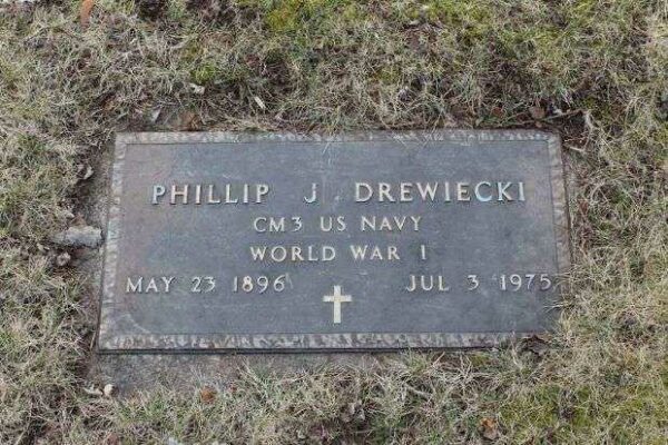 PHILLIP J DREWIECKI MEMORIAL CEMETERY STONE