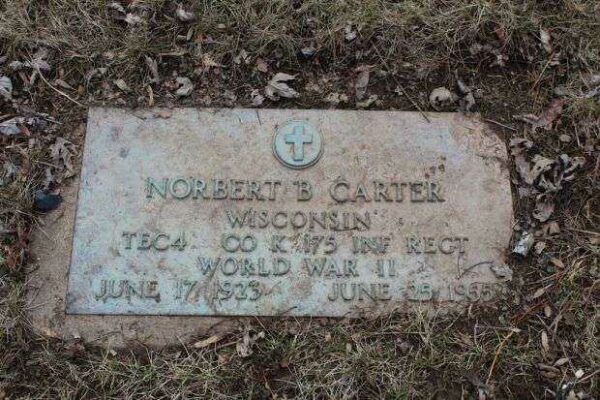 NORBERT B CARTER MEMORIAL CEMETERY STONE