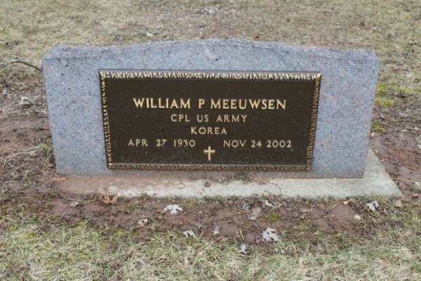 WILLIAM P MEEUWSEN MEMORIAL CEMETERY STONE