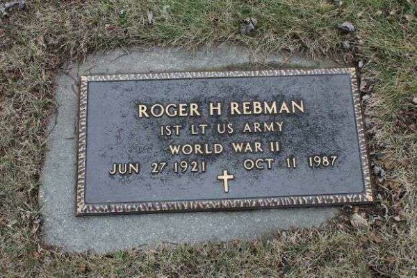 ROGER H REBMAN MEMORIAL CEMETERY STONE