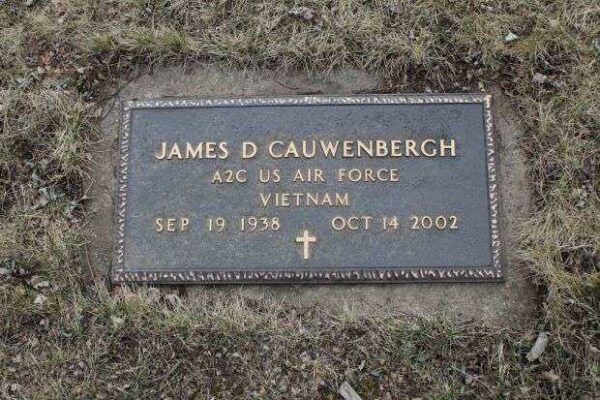 JAMES D CAUWENBERGH MEMORIAL CEMETERY STONE