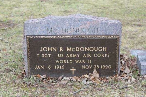 JOHN R MCDONOUGH MEMORIAL CEMETERY STONE