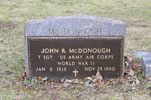 JOHN R MCDONOUGH MEMORIAL CEMETERY STONE