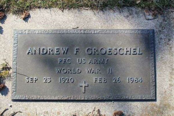 ANDREW F GROESCHEL MEMORIAL CEMETERY STONE