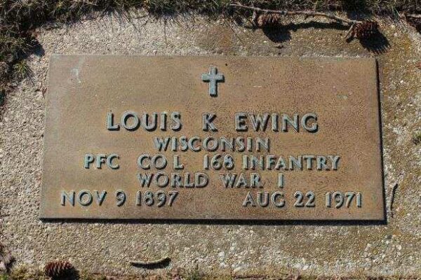 LOUIS K EWING MEMORIAL CEMETERY STONE