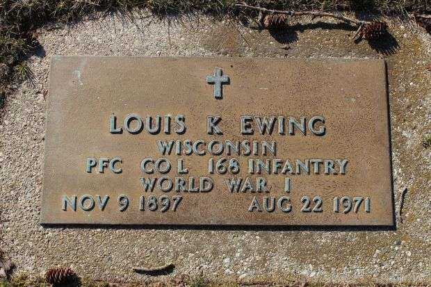 LOUIS K EWING MEMORIAL CEMETERY STONE
