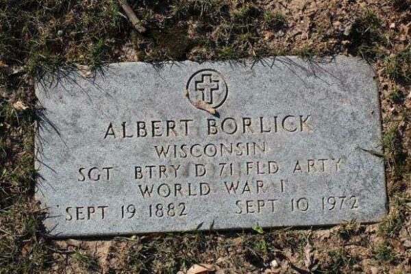ALBERT BORLICK MEMORIAL CEMETERY STONE