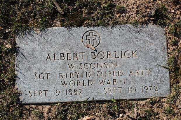 ALBERT BORLICK MEMORIAL CEMETERY STONE