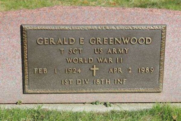 GERALD E GREENWOOD MEMORIAL CEMETERY STONE