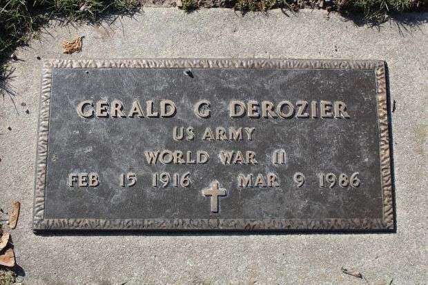GERALD G DEROZIER MEMORIAL CEMETERY STONE