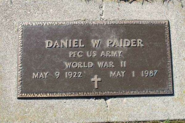 DANIEL W PAIDER MEMORIAL CEMETERY STONE