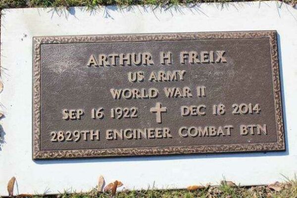 ARTHUR H FREIX MEMORIAL CEMETERY STONE