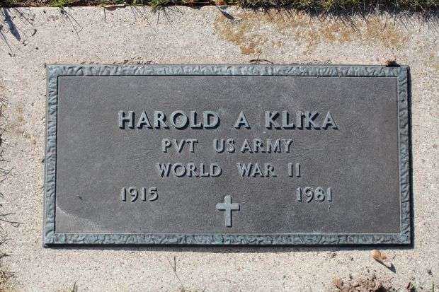 HAROLD A KLIKA MEMORIAL CEMETERY STONE